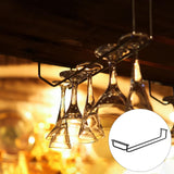 HOIGON 8PCS 14 Inch Black Wine Glass Racks, 13.8 x 4.5 x 2.2 Inch Under Cabinet Wine Glass Holders, Hanging Wine Glass Racks for Kitchen Living Room Bar Restaurants Wine Glass Storage Display HOIGON