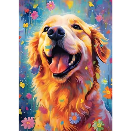 RICUVED Diamond Art Kits for Adults, Dog Diamond Art Kits Full Drill 5D Animal Diamond Art, Golden Retriever Gem Dots Art and Crafts for Gift Home Wall Decor 12x16 Inch/30x40cm RICUVED
