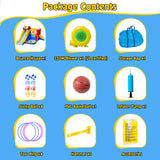 Inflatable Bounce House for Kids Outdoor 9 in 1 Large Bounce Castle for Toddlers Indoor Backyard Big Jump Bouncy House with Blower, Two Slide, Ball Pit, Basketball, Boxing, Climbing, 11.38x10.2FT AONESY