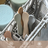 6 Pack Baby Spoons, Shorter Length for Self Feeding, First Stage Spoons, Food Grade Silicone, 6+ Months, Baby Training Spoons Infant Spoons, Dishwasher Safe & Boil-proof NETANY