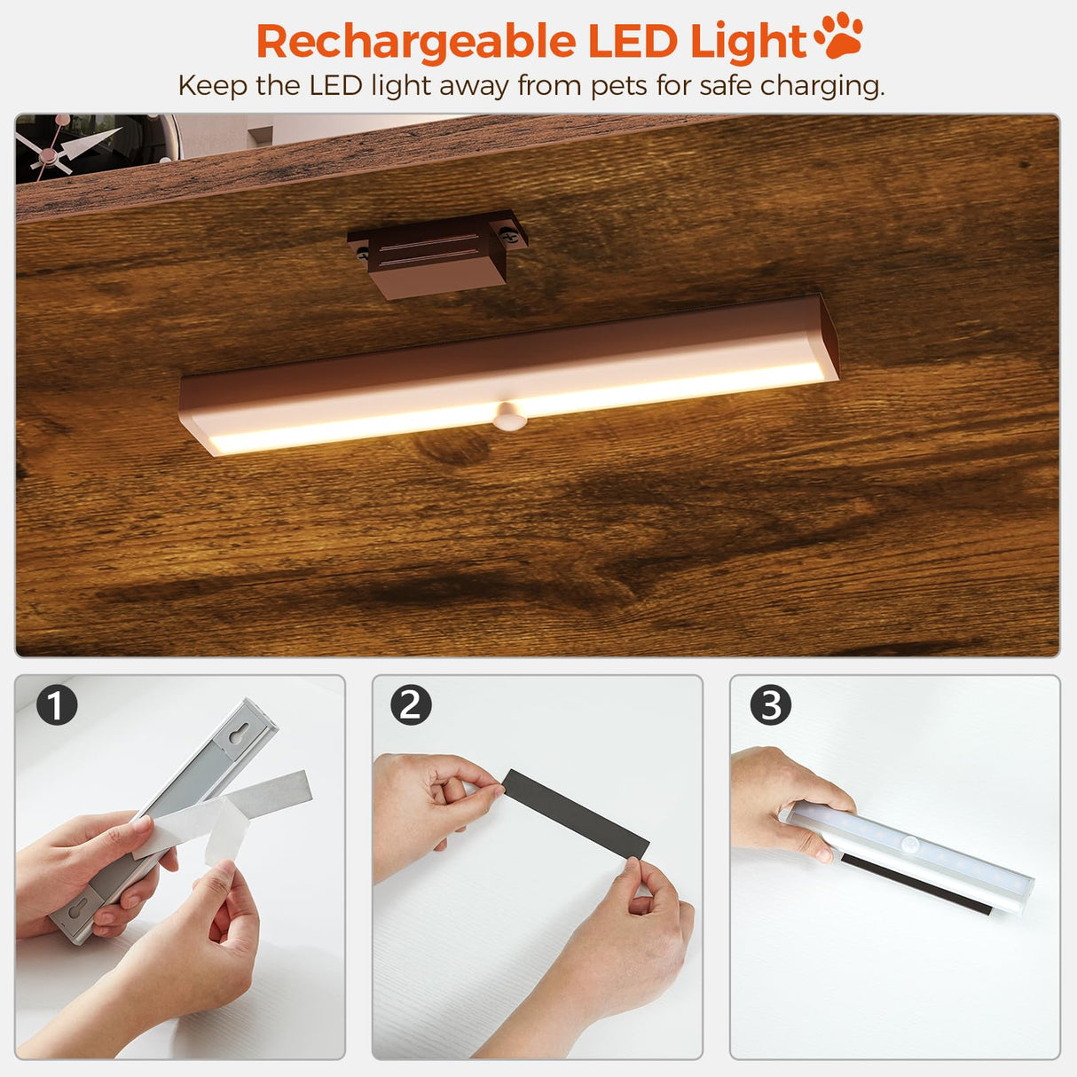 MAHANCRIS Cat Litter Box Enclosure, Hidden Litter Box Furniture with Divider, Wooden Cat Washroom Storage Cabinet Bench, Indoor Cat House Side End Table Nightstand, Rustic Brown CWHR2501Z MAHANCRIS