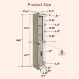 OKD Tall Corner Cabinet, Farmhouse Storage Cabinet with Barn Door Design & Adjustable Shelves, Home Space Saver for Bathroom, Living Room, Light Rustic Oak OKD