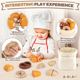 Wooden Play Food Bakery Toy Sets for Kids Kitchen Grocery Pretend Fake Food Accessories Playsets for Kids Ages 4-8 Birthday Gift for Boys Girls Educational Toys Airlab