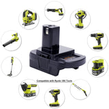 Biswaye Adapter Compatible with Dewalt 20V Battery to Replacement for Ryobi 18V One+ Battery, Adapter Compatible with Milwaukee M18 Battery to Replacement for Ryobi 18V One+ Battery P102 P189 P107 Biswaye