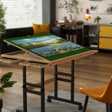 Kasinali 1500 Pieces Adjustable Jigsaw Puzzle Table for Adults, 3 Tilting Angle Puzzle Board with Legs, 35"x27.2" Multi-Functional Wooden Board with 4 Drawers & Protective Cover Kasinali
