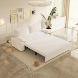 UPYOOE 70.1" Futon Sofa Bed Queen Size, Pull Out Bed, 3-in-1 Convertible Sleeper Sofa with 2 Soft Pillows, Modern Velvet Futon Couch for Living Room, Small Space, Apartment, Bedroom, Beige UPYOOE