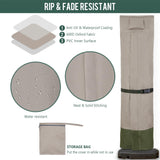 Rachmi Patio Cantilever Umbrella Cover for 9-13 Ft Umbrellas, 600D Water-resistant UV & Fade Resistant Cover Fits Round / Square Outdoor Garden Offset Parasol with Zipper & Rod, Khaki-Green Rachmi