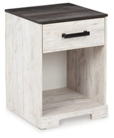 Signature Design by Ashley Shawburn 1 Drawer Night Stand Nightstand, Whitewash & Gray Signature Design by Ashley