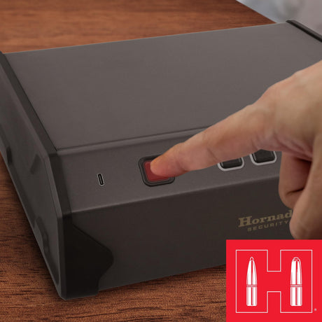 Hornady Biometric Keypad Vault (97536) - Fingerprint Gun Safe, Secure Your Pistol and Valuables, Quick Access - Digital Keypad Access and Backup Key - Ideal for Home and Nightstand Hornady