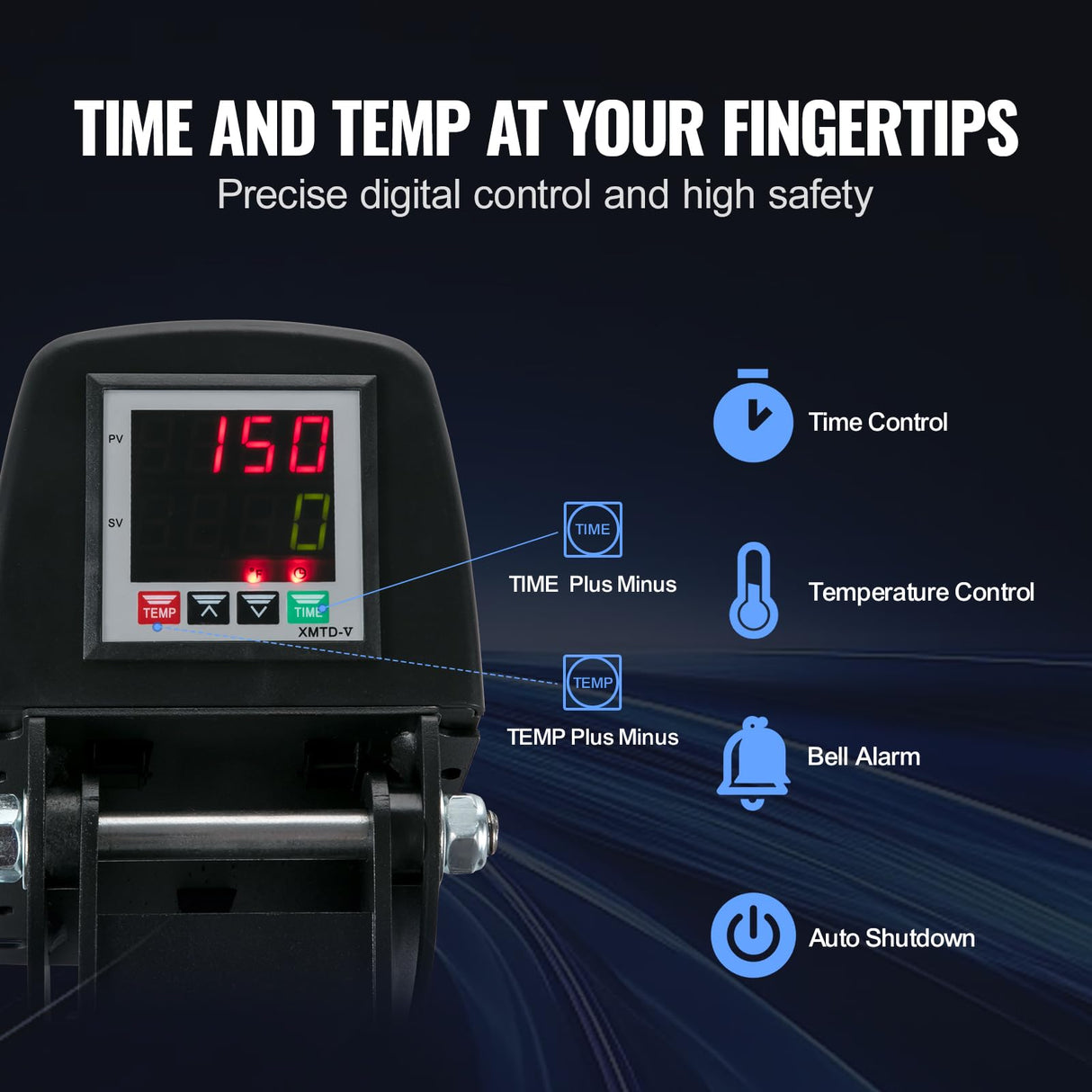 VEVOR Heat Press 15 x 15 - Heat Press Machine for T-Shirts, Fast Heating, High Pressure for Digital Industrial-Quality Sublimation Printer for Heat Transfer Vinyl, 15" x 15", Black VEVOR