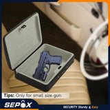 SEPOX® 2Pcs Water/Fire-Resistant Portable Security Case Lock Box Steel, Personal Travel Safe Storage Cabinet for Small Item, 3-Ft Cable, Ressetable Combination Lock for Dorm, Car, Sports, Office SEPOX