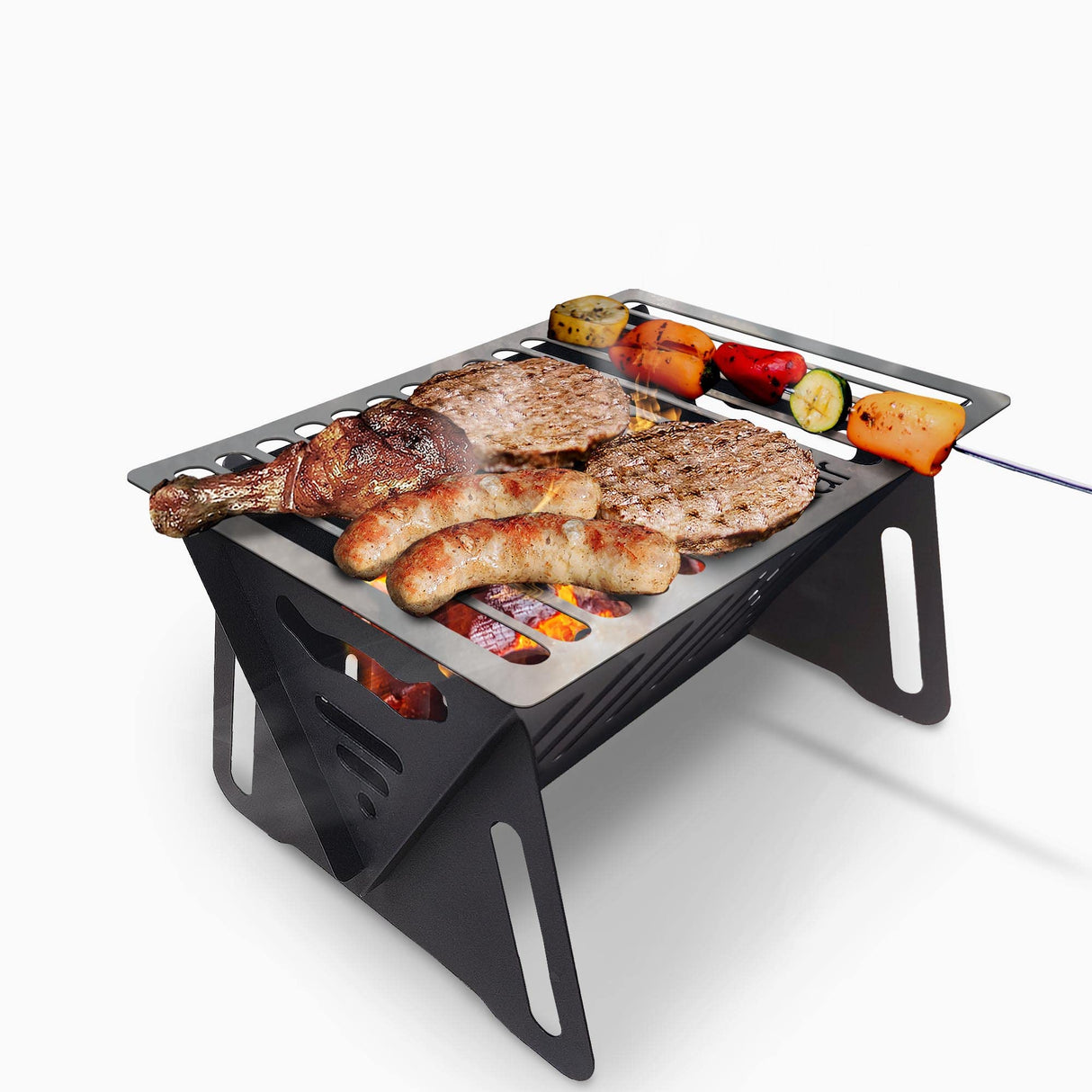 Bodkar Charcoal Grill, Small BBQ Grill Portable Lightweight smoker Grill, Barbecue Grill desk Tabletop Outdoor Grill for Camping Picnics Garden Beach Party 6"*4.6"*4.9" bodkar