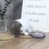 AGH 16oz Sublimation Mugs with Handle, 304 Stainless Steel Sublimation Coffee Mug with Splash-proof Lid, Vacuum Insulated Travel Beer Tea Mug Compatible with Cricut Mug Press, 4 Pack AGH