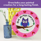 MindWare Paint Your Own Porcelain Plates - Kit Includes 2 Porcelain Plates, 12 Paints, 2 Paint Brushes, and 2 Stands MindWare