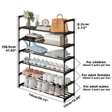 Calmootey 6-Tier Shoe Rack, Tall Large Capacity 30 Pairs Shoes Storage Organizer, Stackable Wide Shoe Shelf for Entryway, Hallway, Black Calmootey