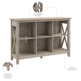 Bush Furniture Key West 6 Cube Bookcase in Washed Gray, Small Organizer for Home Office, Living Room, and Entryway Bush Business Furniture