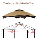 SCOCANOPY Replacement Top for 10x12 FT Gazebo Massillon Biscayne,Cabin-Style L-GZ933PST,Turnberry L-GZ933PCO-L,Tuscany L-GZ933PST-K (Beige Ripstop) SCOCANOPY