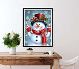 Diymood Paint by Numbers for Adults Christmas, DIY Oil Painting Snowman Acrylic Paint by Number Kits for Kids Adults Beginner for Home Elder Wall Decor 16x20 Inch Diymood