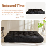 YOSHOOT 8 Inches Futon Mattress Full Size, Thick Futons Sofa Couch Bed, Floor Mattress for Adults, Shredded Foam Filling, Medium Firm(Frame Not Included), Black YOSHOOT