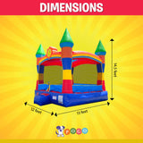 Crossover Classic Rainbow Inflatable Bounce House, Bouncy Jump Castle for Kids and Toddlers, Outdoor Birthday Party Jumping Bouncer, Commercial-Grade, Without Blower, 13 x 12 x 14.5 Ft Pogo Bounce House