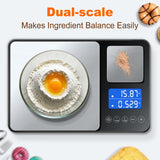 KUAIVO 0.001oz/33lbs Dual Platform Food Kitchen Scales Digital Weight Grams and Ounces, Two Precisions Kitchen Scale for Sourdough Bread, Baking and Cooking with 7 Units Tare, Accumulation Functions KUAIVO