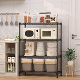 Lynkloft 4-Shelf Metal Shelving Rack 36" L x 14" D x 54" H Garage Storage Shelves NSF Adjustable Wire Shelves Organizer for Kitchen Closet Basement, Each Shelf Can Hold 250LBS, Black Lynkloft