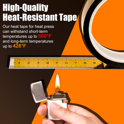 PHIXBEAR Heat Tape for Sublimation - 4 Rolls 433 Ft Heat Resistant Tape, No Residue - Fits Heat Press, Electronics, Mug, T-Shirts - Heat Transfer Tape & Kapton Tape - Width 0.79in & 0.39in