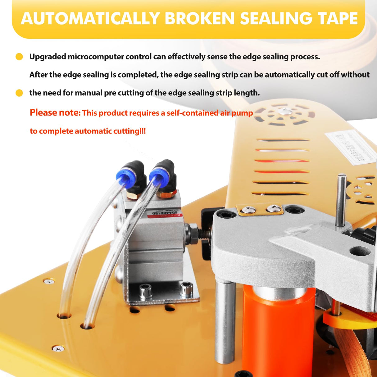 YUCHENGTECH Edge Bander Banding Machine Automatic Tape Breaking Portable Edge Banding Machine Curve Straight Edge Bander With Microcomputer Intelligent Temperature Control (110, Volts (AC)) YUCHENGTECH