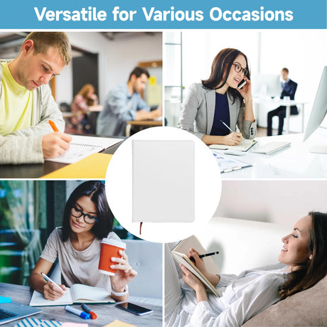 Lnrueg 6 Pcs Sublimation Notebook Blank Journal A6 100 Pages - Hardcover PU Notebooks for Note Taking Plan Making Diary Writing - School Office Supplies Lnrueg