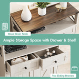 Maupvit 5-Tier Shoe Cabinet with Doors, Farmhouse Storage Cabinet with 2 Drawers & Adjustable Shelves, Shoe Cabinet Storage for Entryway,Wood Shoe Rack Organizer Cabinet for Living Room Foyer Hallway Maupvit