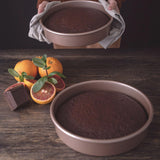 HAPPIELS Non Toxic Nonstick 9 inch Round Cake Pans Set of 2 | Quality Non Stick 9 inches Layer Circle Cake Pan 2 inches Deep | Best 9in Baking Pan PFOA, BPA free Nontoxic | 9inch 9inches Cake Pans Set HAPPIELS