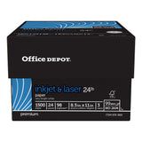 Office Depot Laser Print Paper, 8 1/2in. x 11in., 24 Lb, 30% Recycled, 500 Sheets Per Ream, Case Of 3 Reams, 751440 Office Depot