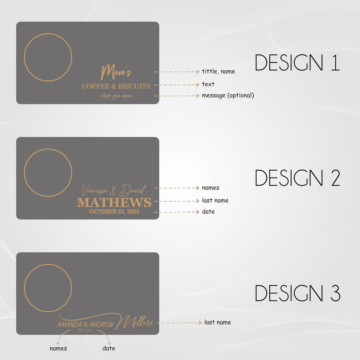 Personalized Tea & Biscuits Board - Engraved Wooden Serving Platter for Tea, Coffee, and Snacks, Ideal for Housewarming, Grandparent Gifts, and TRENDSHOPIC