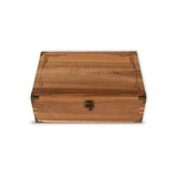Lignotie Memory Keepsake Box - Large Wooden Box with Hinged Lid - Rustic Decorative Wood Storage Box with Chamois Leather Lining Lignotie