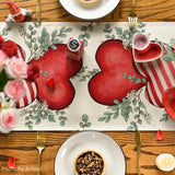 Artoid Mode Eucalyptus Hearts Valentine's Day Table Runner, Holiday Kitchen Dining Table Decoration for Home Party Indoor 13x72 Inch Artoid Mode