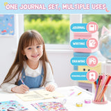 DIY Journal Kit for Girls - 66 Pcs Kids Unicorn Diary Set Girls Stationery Set Scrapbook Diary Journaling Art Crafts Set Unicorn Gift Kit School Supplies Birthday Gift for Girls Ages 8 9 10 11 12 Year Old WERNNSAI
