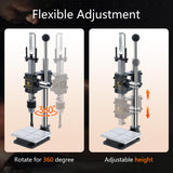 CXRCY Leather Hole Puncher & Press Machine, Manual Hole Punch Set for Leatherworking DIY Craft Leather Hole Punching,Setting Rivets,Button Snaps with 13pcs Punches, PP & Aluminum Plate CXRCY