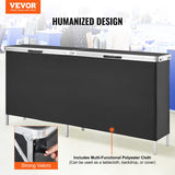 VEVOR Extra Long Folding Portable Bar Tradeshow Podium Table for Indoor, Outdoor, Party, Picnic, Exhibition, Includes Carrying Case, Storage Shelf and Black Skirt, 77.95" x 15.16" x 34.65" VEVOR