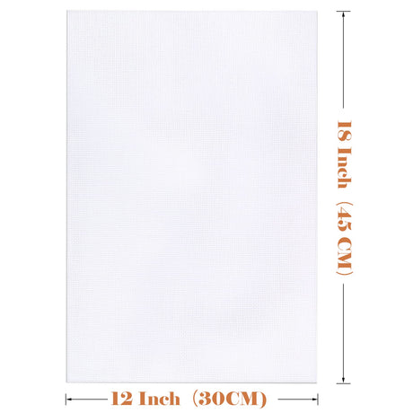Caydo 6 Pieces Aida Cloth 14 Count White Cross Stitch Fabric for Craft Embroidery, Handmade Needlework, DIY Handicrafts, 12 by 18-Inch Caydo