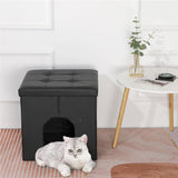 MEEXPAWS Cat Litter Box Enclosure Furniture Hidden, Cat Washroom Bench Storage Cabinet Small 19.7'' x 19.7'' x 19.7''| Dog Proof | Waterproof Inside | Easy Clean | Easy Assembly | Odor Control(Black) MEEXPAWS