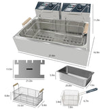Commercial Deep Fryer with Basket for Restaurant or Home Use, Detachable Large Capacity Stainless Steel Countertop Electric Oil Fryer with Temperature Control Swinod