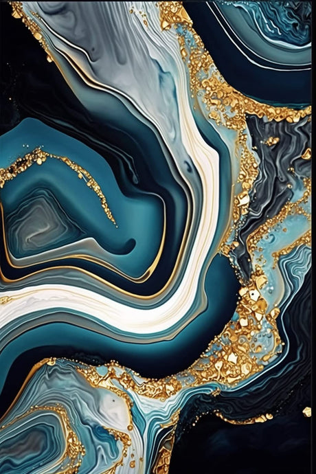 STOJAN 5D Diamond Painting Kits, Diamond Painting Abstract Water Marble Adults and Children Full Diamond DIY Digital Painting Paste Art, Suitable for Wall Decor Farm Decor Or Gift-8X12Inch STOJAN