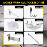 DLDIRECT 36" X 48" - Grey Slatwall Panel Garage Organizer: Heavy Duty Wall Mounted PVC Rack, Interlocking Slat Paneling for Garage Storage, Slotwall Board, Shelves System DLDIRECT