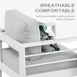 LayinSun Outdoor Aluminum Furniture Set, 5 Pieces Patio Sectional Conversation Chat Sofa Modern Seating Set with Coffee Table LayinSun