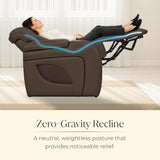 Seatcraft Anthem LT Zero-Gravity HeatZero Italian Leather Sofa w/Fold-Down Table Home Theater Seating, Heat & Massage, Power Headrest, Power Recline, Brown Seatcraft