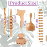 Wood Therapy Massage Tools Kit, Wooden Massager Tools, Body Contouring & Shaping, Muscle Pain Relief Massager Tool, Lymphatic Drainage Massager, Wooden Rollers for Massage, Wooden Body Sculpting Tools PURE VIBE