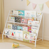 HAVEDAWN High-Transparent 4 Tier Kids Bookshelf, Sturdy Metal Large Size Book Rack Storage for Kids - Toddler Book Shelf Display for Nurasery, Kids Room, Deep Size Bookshelf Hold More Books HAVEDAWN