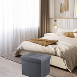 Hamgtrion Ottoman Storage Ottoman Collapsible Ottoman with Storage Foot Rest Small Ottoman Foot Stools Grey L17W13H13inches Hamgtrion