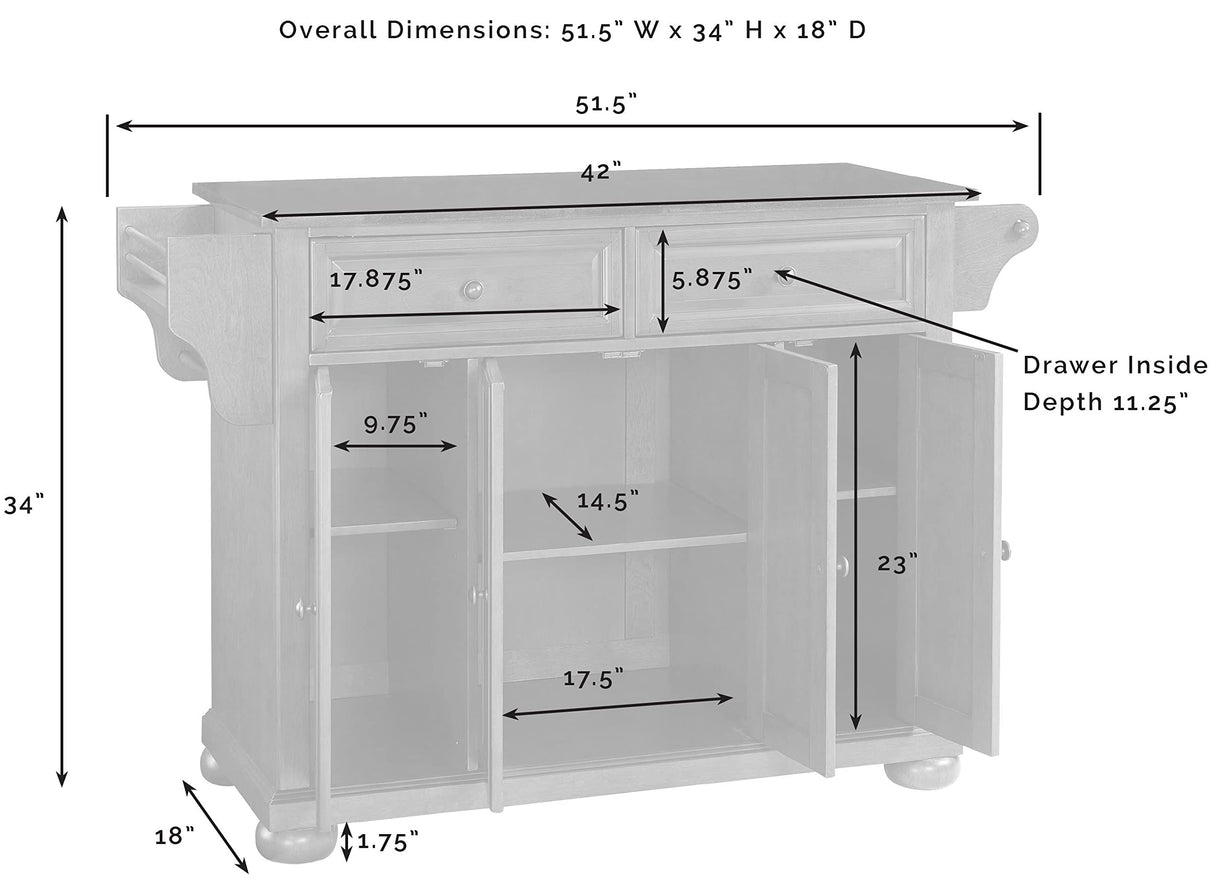 Crosley Furniture Alexandria Kitchen Island with Solid Black Granite Top - Classic Cherry Crosley Furniture