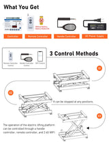 DIHOOL Electric Scissor Lift Table 250LB Load, 210-580MM Height Adjustable Lifting Platform DIHOOL